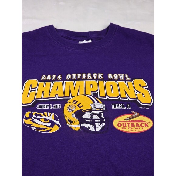 Vintage 2014 LSU Outback Bowl Champions T-Shirt‎ Size Medium - Picture 1 of 6